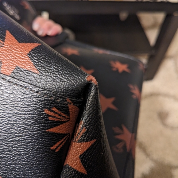 COACH STAR CANYON PRINT COATED CANVAS LARGE CITY Stars TOTE (Black & Brown) - Picture 7 of 8